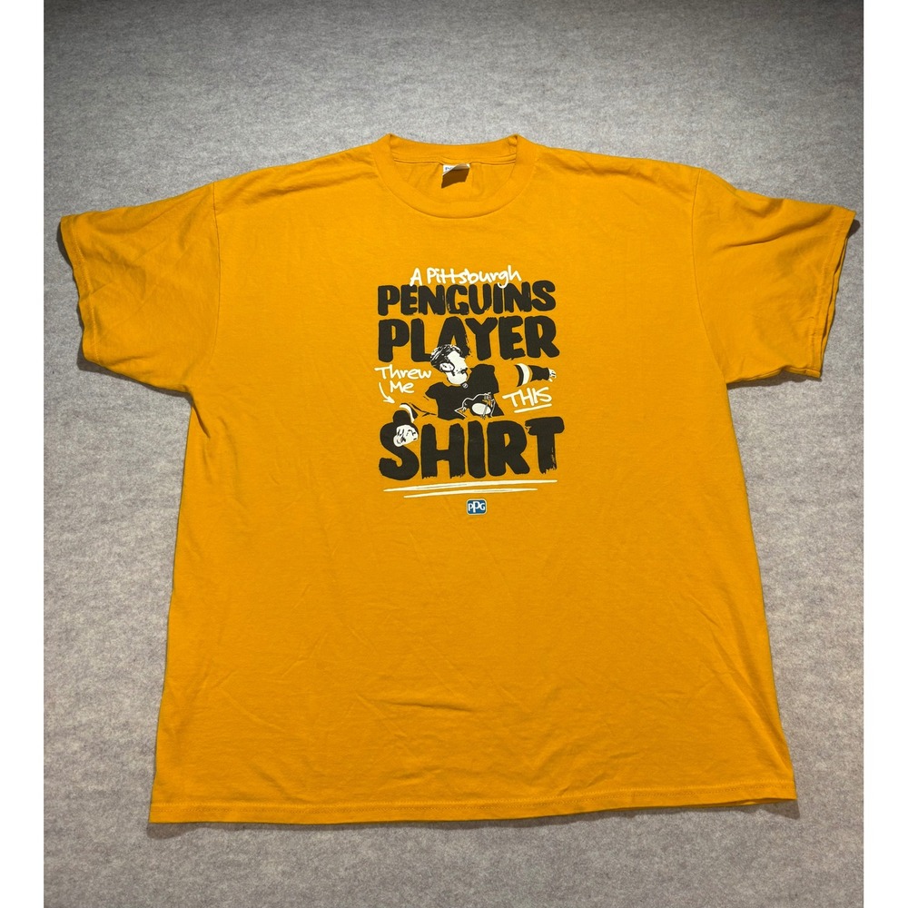 Port & Company Pittsburgh Penguins Player Threw Me This Shirt Gold XL Tee
